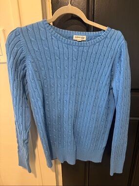 St. John's Bay Sky Blue Cable Crewneck Sweater